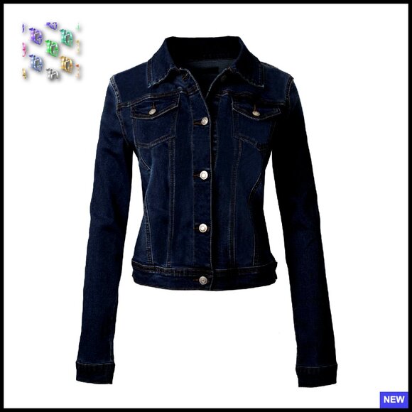 Classic Vintage Washed Denim Jacket Long Sleeve Destroyed Y2K Chic